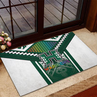 Hawaii Warriors Football Rubber Doormat Rainbow Kakau Pattern Green