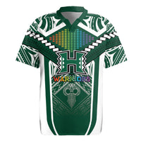 Custom Hawaii Warriors Football Rugby Jersey Rainbow Kakau Pattern Green