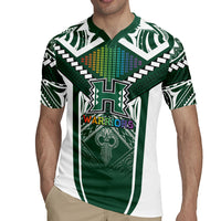 Custom Hawaii Warriors Football Rugby Jersey Rainbow Kakau Pattern Green