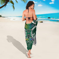 Hawaii Warriors Football Sarong Rainbow Kakau Pattern Green