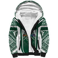Custom Hawaii Warriors Football Sherpa Hoodie Rainbow Kakau Pattern Green LT05 Unisex Green - Polynesian Pride