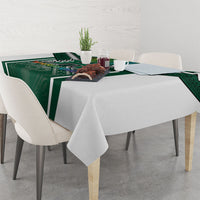 Hawaii Warriors Football Tablecloth Rainbow Kakau Pattern Green
