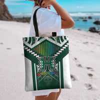 Hawaii Warriors Football Tote Bag Rainbow Kakau Pattern Green
