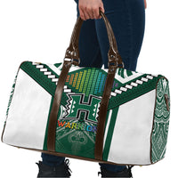 Hawaii Warriors Football Travel Bag Rainbow Kakau Pattern Green