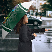 Hawaii Warriors Football Umbrella Rainbow Kakau Pattern Green