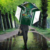 Hawaii Warriors Football Umbrella Rainbow Kakau Pattern Green