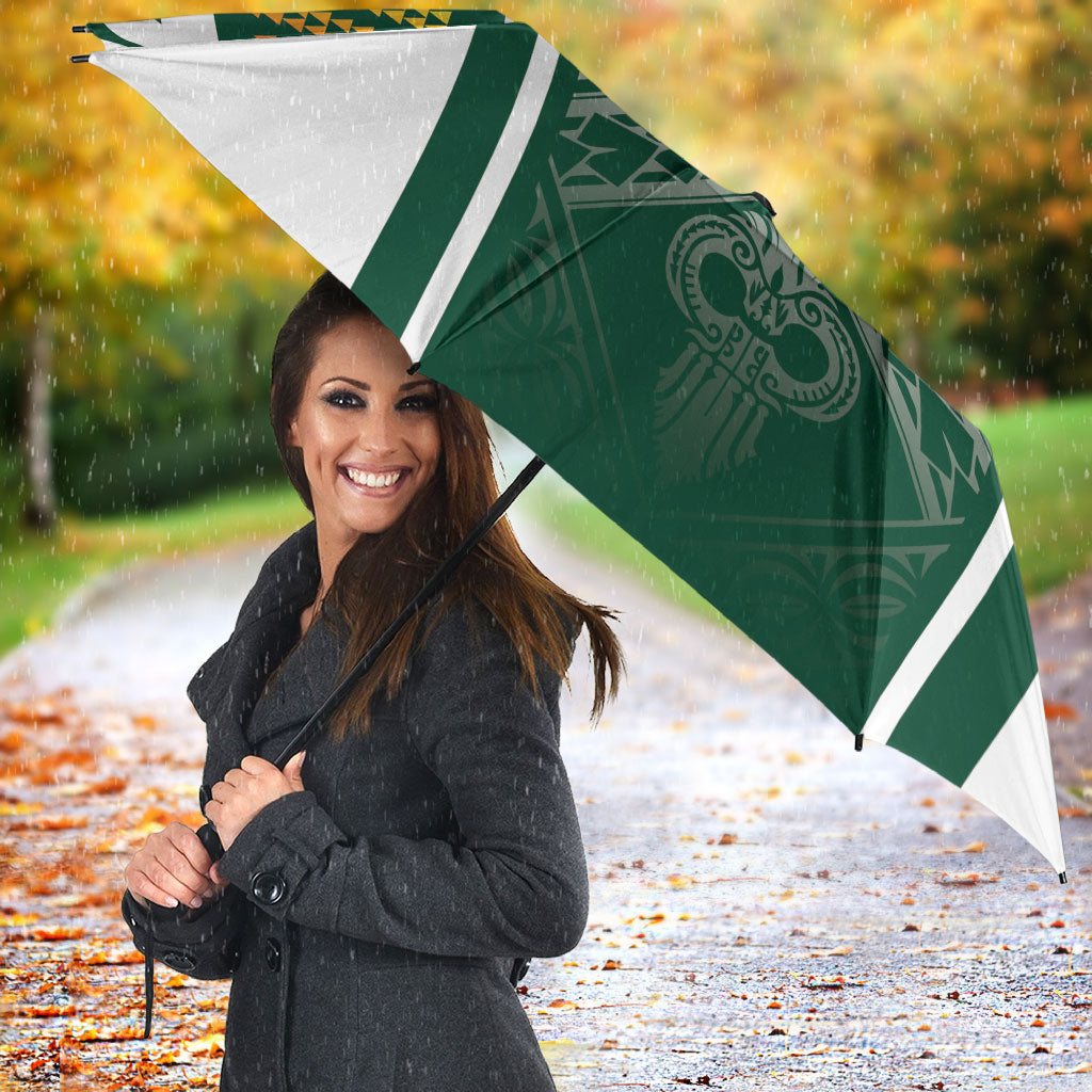 Hawaii Warriors Football Umbrella Rainbow Kakau Pattern Green