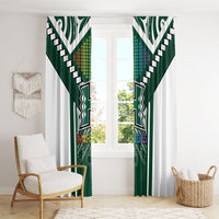 Hawaii Warriors Football Window Curtain Rainbow Kakau Pattern Green