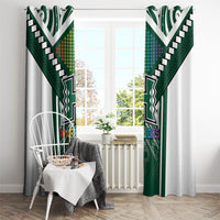 Hawaii Warriors Football Window Curtain Rainbow Kakau Pattern Green