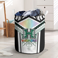 Hawaii Warriors Football Laundry Basket Rainbow Kakau Pattern White