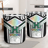 Hawaii Warriors Football Laundry Basket Rainbow Kakau Pattern White
