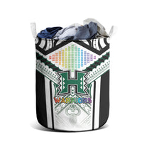 Hawaii Warriors Football Laundry Basket Rainbow Kakau Pattern White