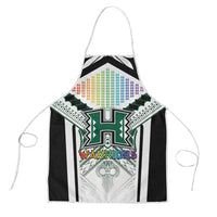 Hawaii Warriors Football Apron Rainbow Kakau Pattern White LT05 White - Polynesian Pride