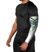 Custom Hawaii Warriors Football Arm Sleeves Rainbow Kakau Pattern White