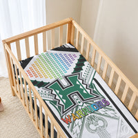 Hawaii Warriors Football Baby Bed Cover Rainbow Kakau Pattern White LT05 - Polynesian Pride