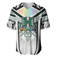 Custom Hawaii Warriors Football Baseball Jersey Rainbow Kakau Pattern White