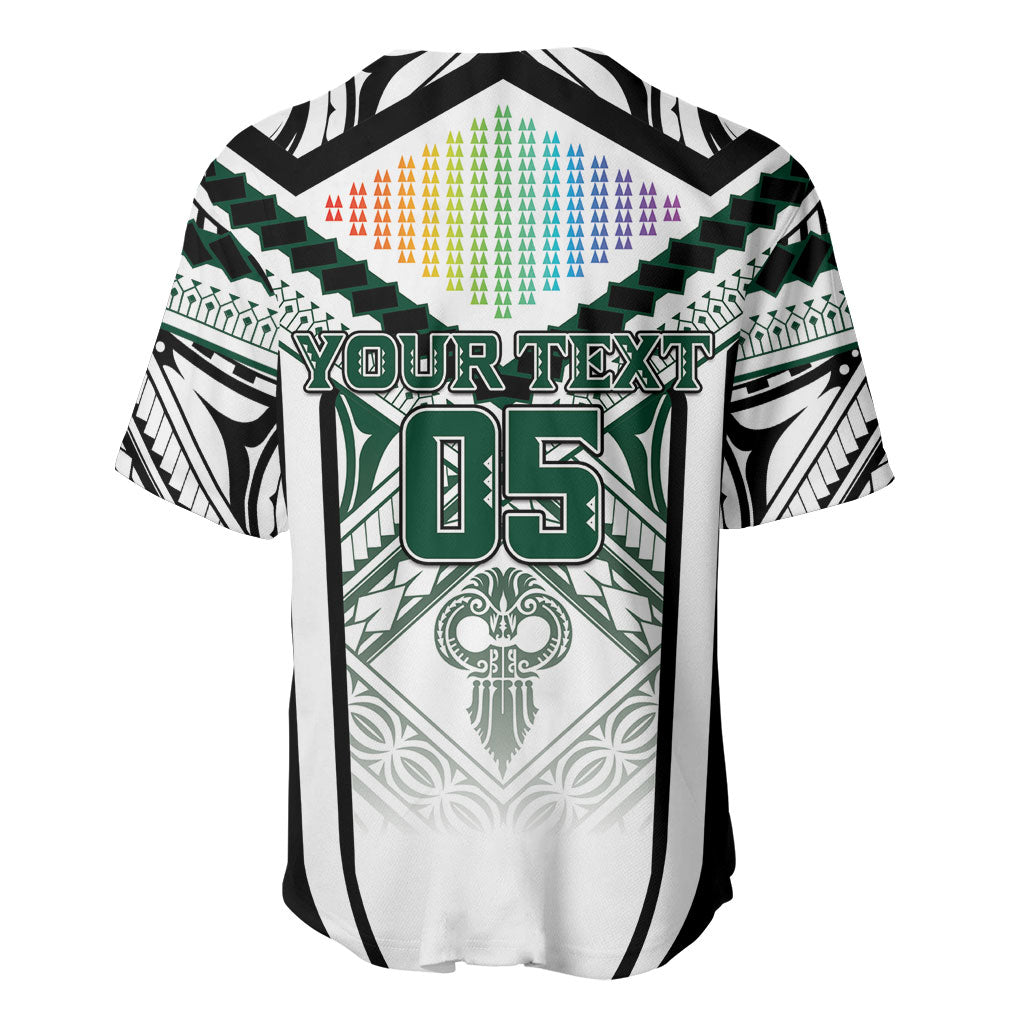 Custom Hawaii Warriors Football Baseball Jersey Rainbow Kakau Pattern White