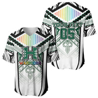 Custom Hawaii Warriors Football Baseball Jersey Rainbow Kakau Pattern White