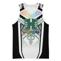 Custom Hawaii Warriors Football Basketball Jersey Rainbow Kakau Pattern White