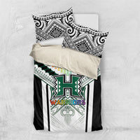 Hawaii Warriors Football Bedding Set Rainbow Kakau Pattern White LT05 US Twin 172cm x 218cm White - Polynesian Pride