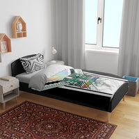 Hawaii Warriors Football Bedding Set Rainbow Kakau Pattern White LT05 - Polynesian Pride