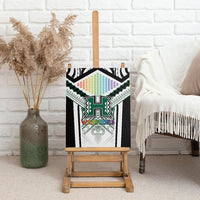 Hawaii Warriors Football Canvas Wall Art Rainbow Kakau Pattern White