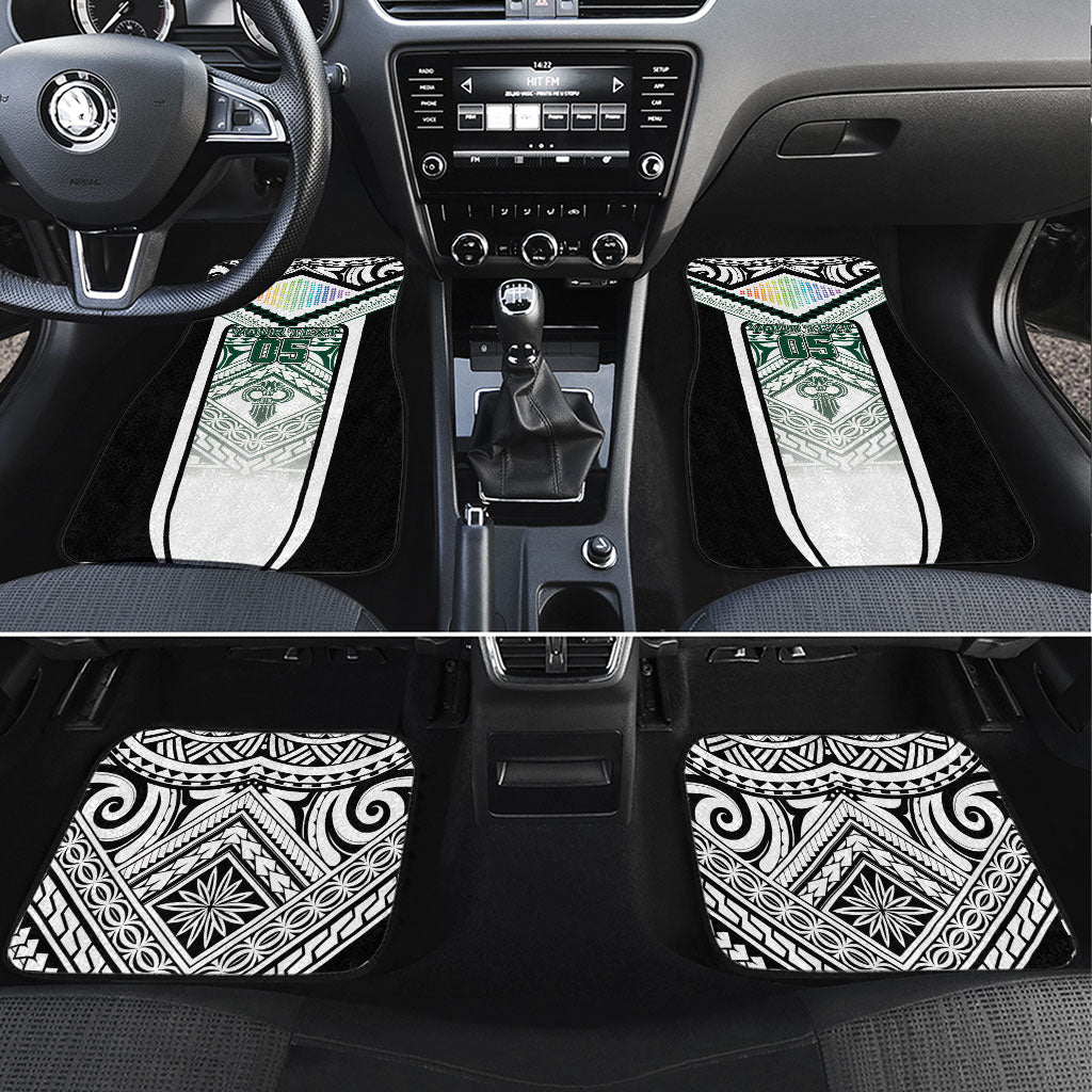 Custom Hawaii Warriors Football Car Mats Rainbow Kakau Pattern White