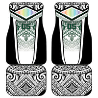 Custom Hawaii Warriors Football Car Mats Rainbow Kakau Pattern White