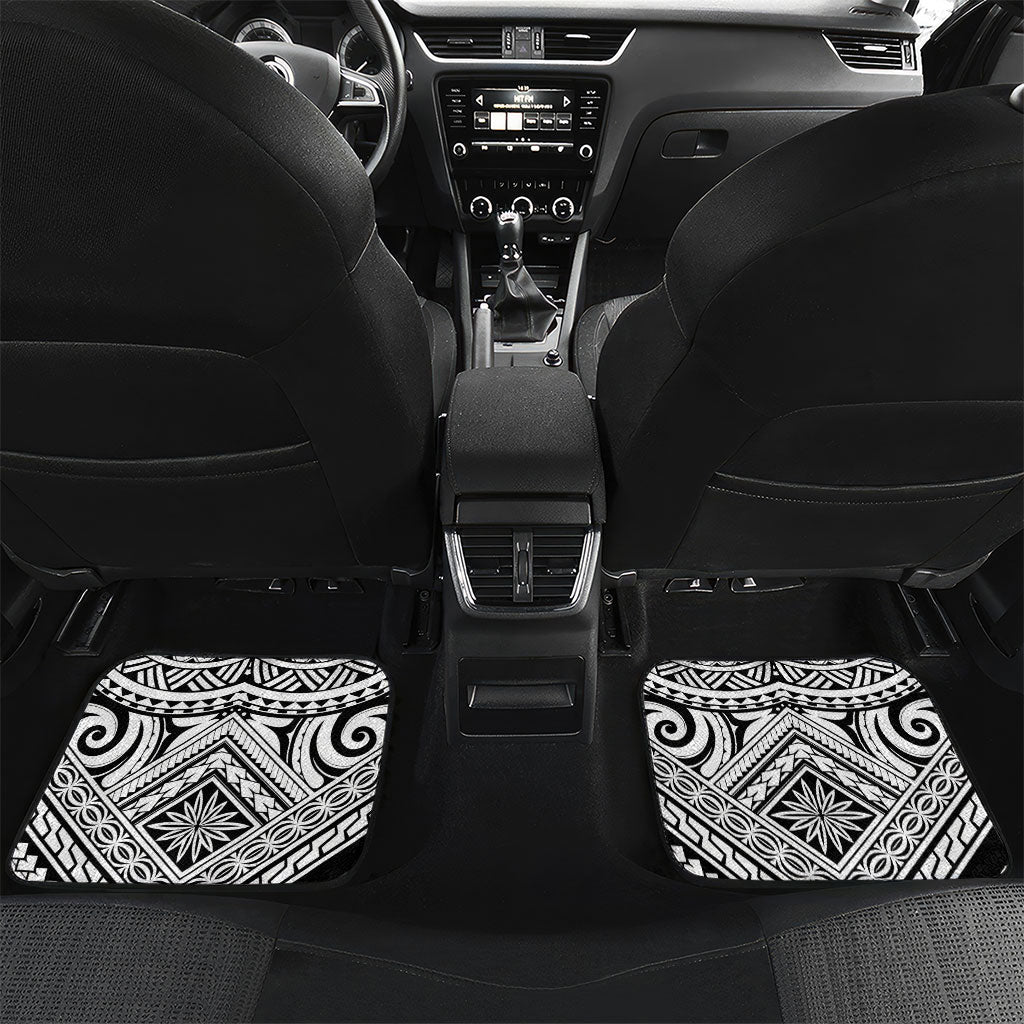 Custom Hawaii Warriors Football Car Mats Rainbow Kakau Pattern White