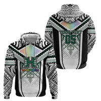 Custom Hawaii Warriors Football Hoodie Rainbow Kakau Pattern White
