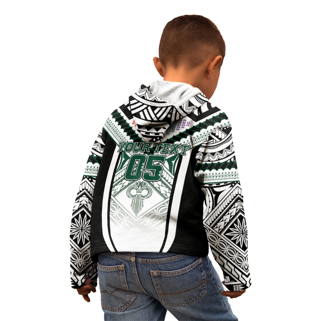 Custom Hawaii Warriors Football Kid Hoodie Rainbow Kakau Pattern White