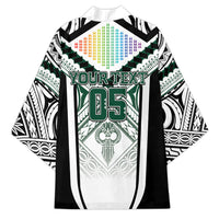 Custom Hawaii Warriors Football Kimono Rainbow Kakau Pattern White