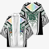 Custom Hawaii Warriors Football Kimono Rainbow Kakau Pattern White
