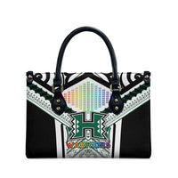 Hawaii Warriors Football Leather Bag Rainbow Kakau Pattern White