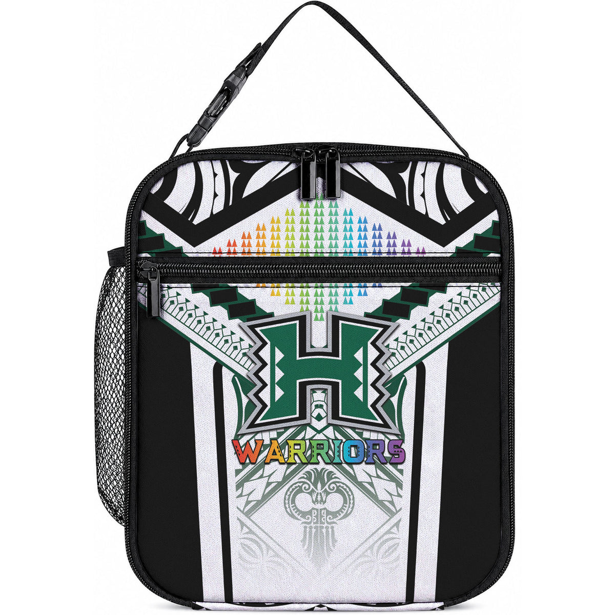 Hawaii Warriors Football Lunch Bag Rainbow Kakau Pattern White