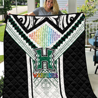 Hawaii Warriors Football Quilt Rainbow Kakau Pattern White