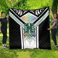 Hawaii Warriors Football Quilt Rainbow Kakau Pattern White