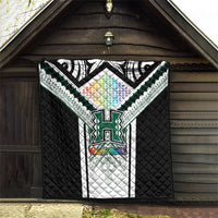 Hawaii Warriors Football Quilt Rainbow Kakau Pattern White