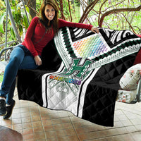 Hawaii Warriors Football Quilt Rainbow Kakau Pattern White
