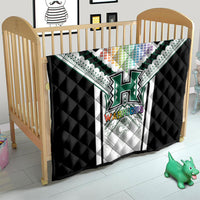 Hawaii Warriors Football Quilt Rainbow Kakau Pattern White