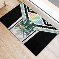 Hawaii Warriors Football Rubber Doormat Rainbow Kakau Pattern White