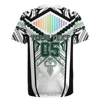 Custom Hawaii Warriors Football Rugby Jersey Rainbow Kakau Pattern White