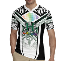 Custom Hawaii Warriors Football Rugby Jersey Rainbow Kakau Pattern White