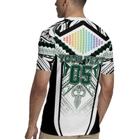 Custom Hawaii Warriors Football Rugby Jersey Rainbow Kakau Pattern White