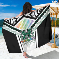 Hawaii Warriors Football Sarong Rainbow Kakau Pattern White