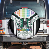 Hawaii Warriors Football Spare Tire Cover Rainbow Kakau Pattern White