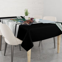 Hawaii Warriors Football Tablecloth Rainbow Kakau Pattern White LT05 - Polynesian Pride