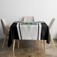 Hawaii Warriors Football Tablecloth Rainbow Kakau Pattern White LT05 - Polynesian Pride