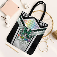 Hawaii Warriors Football Tote Bag Rainbow Kakau Pattern White