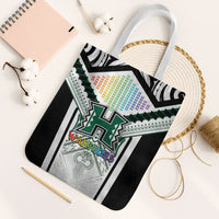 Hawaii Warriors Football Tote Bag Rainbow Kakau Pattern White